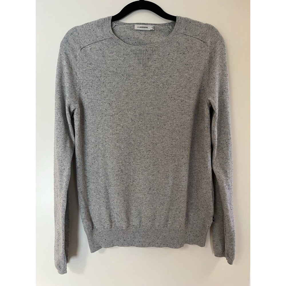 J. Lindeberg Womens Medium Long Sleeve Light Round Neck Sweater Pullover Gray